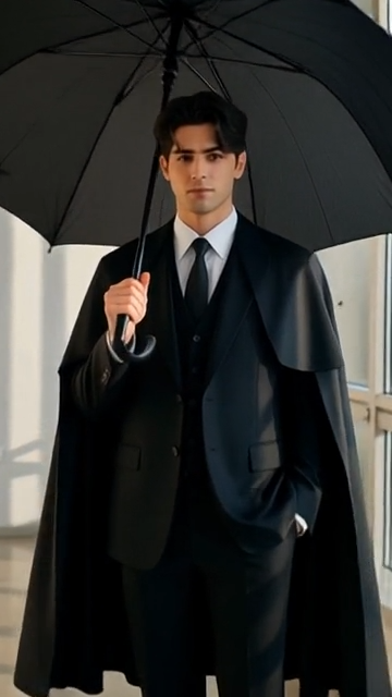 Cinematic umbrella scene